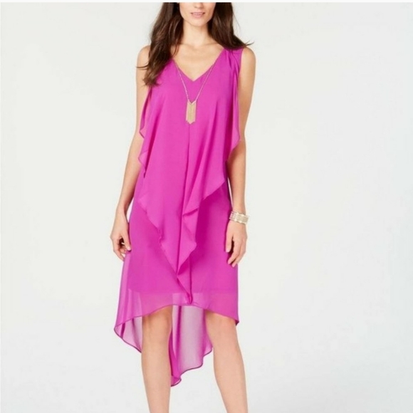 Thalia Sodi Dresses & Skirts - Thalia Sodi High-Low Flutter Dress Hot Pink